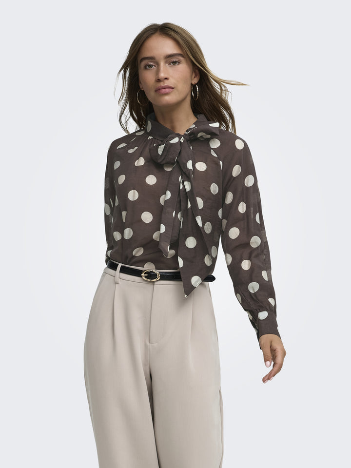 JDYFAY L/S TOP WVN, Coffee Bean/CEMENT DOT 237375001 Bild 4