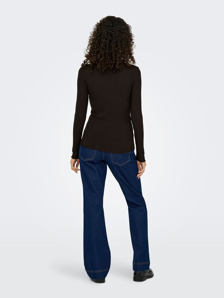 JDYFRANSISKA L/S HI-NCK TOP JR NOOS, Black Coffee 177943 Bild 4
