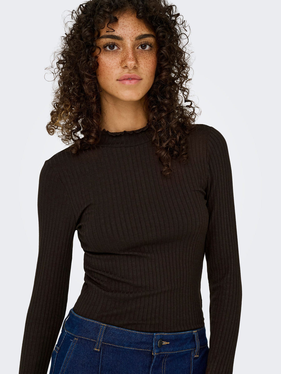 JDYFRANSISKA L/S HI-NCK TOP JR NOOS, Black Coffee 177943 Bild 6