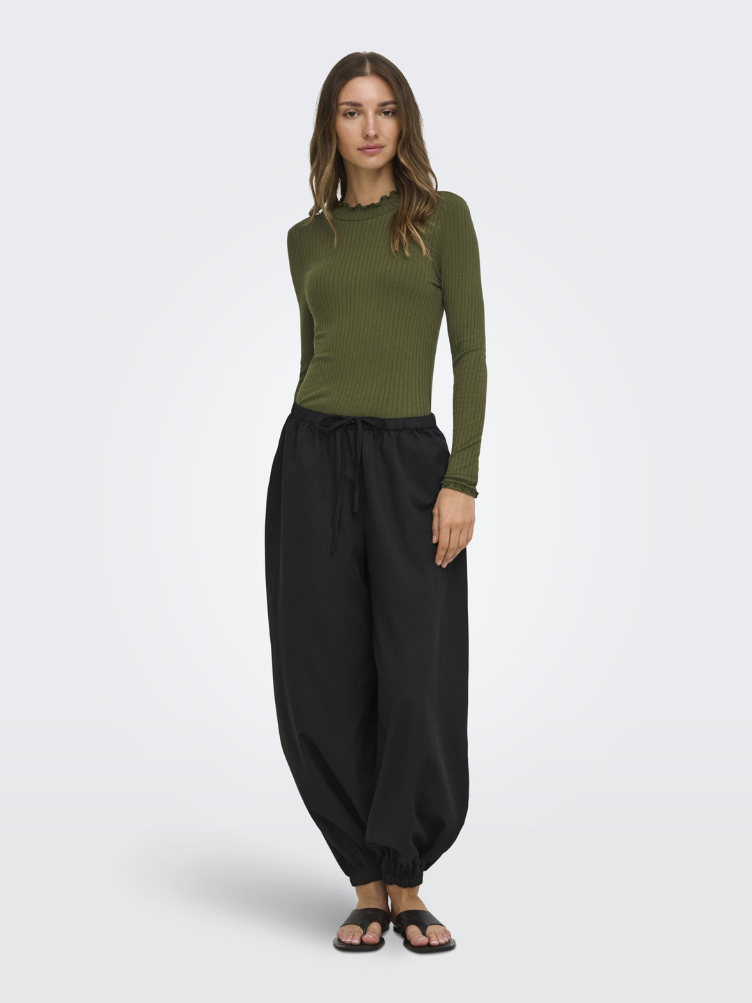 JDYFRANSISKA L/S HI-NCK TOP JR NOOS, Dark Olive 201930 Bild 4