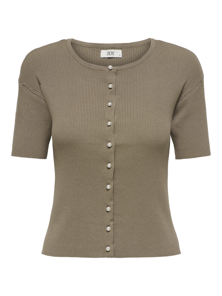 JDYGABY 2/4 O-NECK PEARL CARDIGAN K, Greige 257915 Bild 1
