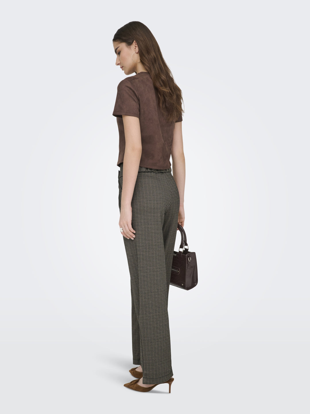 JDYGEGGO MIA LONG CHECK PANT JRS NO, Cobblestone/MINI CHECK 202135001 Bild 4
