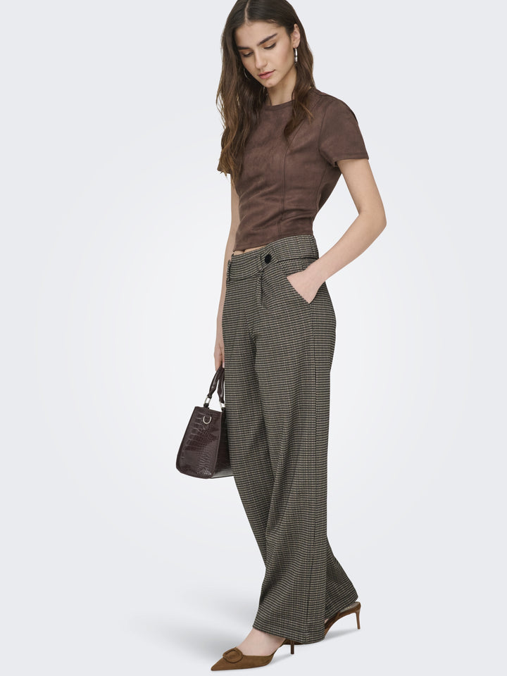 JDYGEGGO MIA LONG CHECK PANT JRS NO, Cobblestone/MINI CHECK 202135001 Bild 6