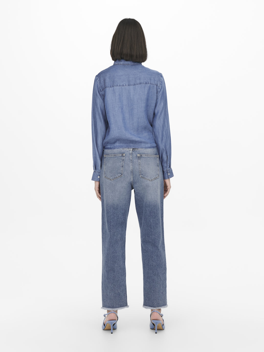 JDYJASPER L/S KNOT SHIRT WVN, Medium Blue Denim 179695 Bild 4
