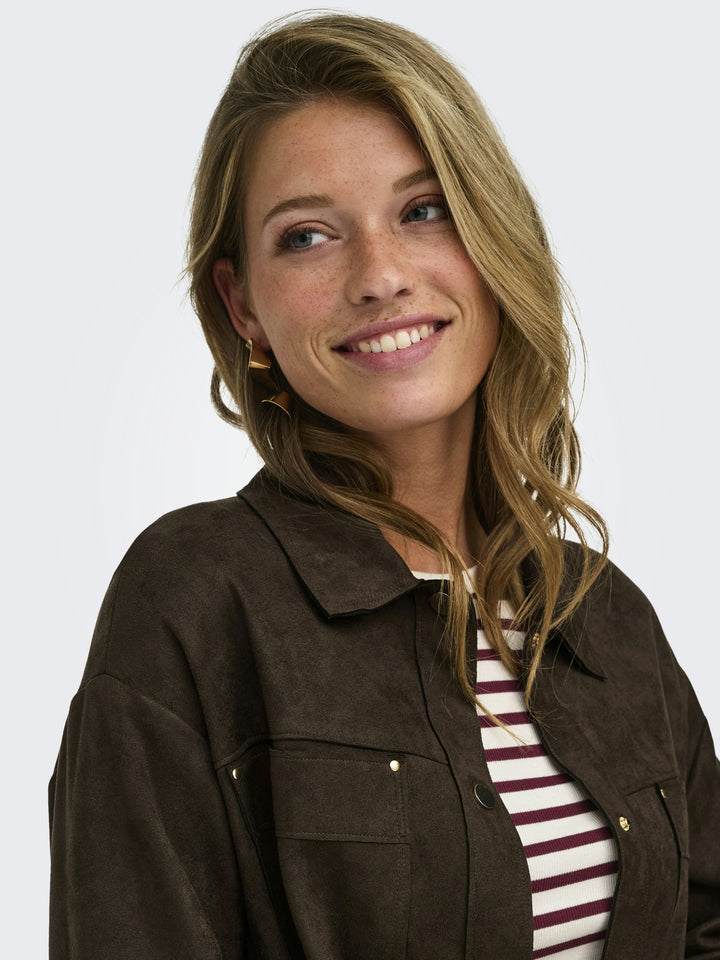 JDYJULLE L/S FAKE SUEDE SHIRT JRS N, Coffee Bean 237375 Bild 3