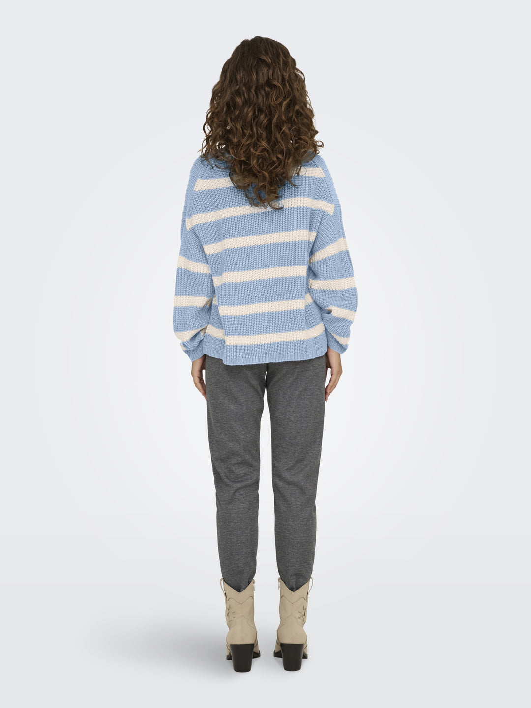 JDYJUSTY L/S STRIPE PULLOVER KNT NO, Cashmere Blue/EGGNOG 193179002 Bild 4