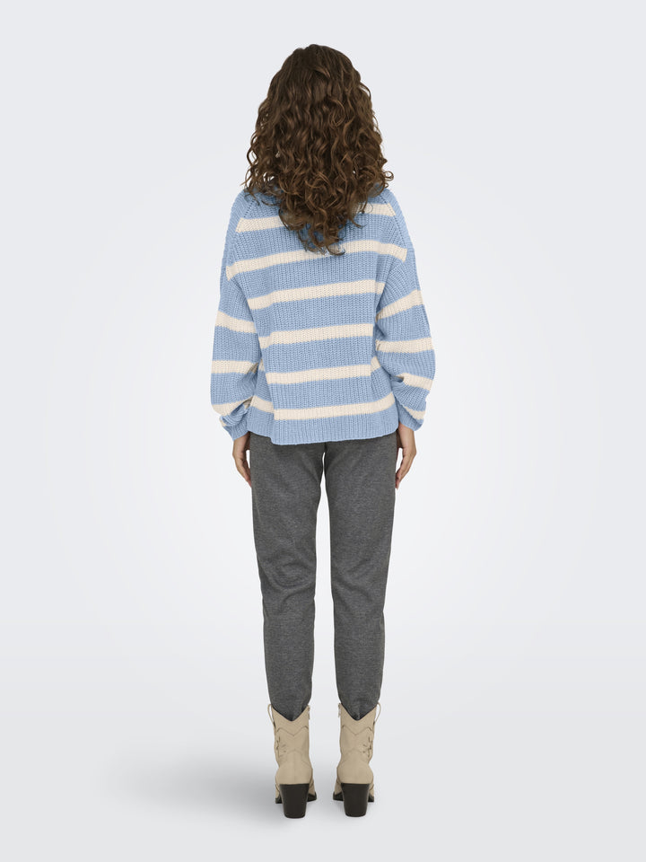 JDYJUSTY L/S STRIPE PULLOVER KNT NO, Cashmere Blue/EGGNOG 193179002 Bild 4