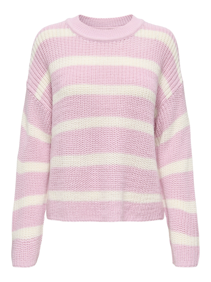 JDYJUSTY L/S STRIPE PULLOVER KNT NO, Fragrant Lilac/EGGNOG 240595002 Bild 1