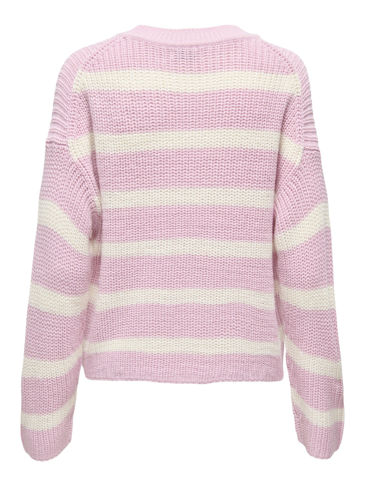 JDYJUSTY L/S STRIPE PULLOVER KNT NO, Fragrant Lilac/EGGNOG 240595002 Bild 2