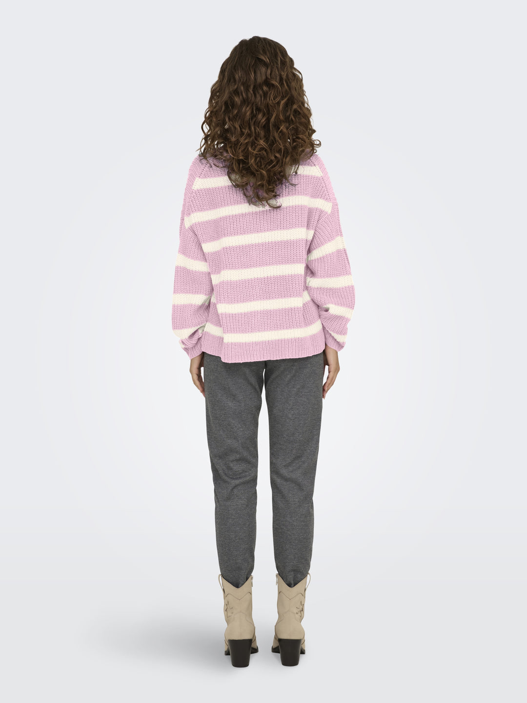 JDYJUSTY L/S STRIPE PULLOVER KNT NO, Fragrant Lilac/EGGNOG 240595002 Bild 4