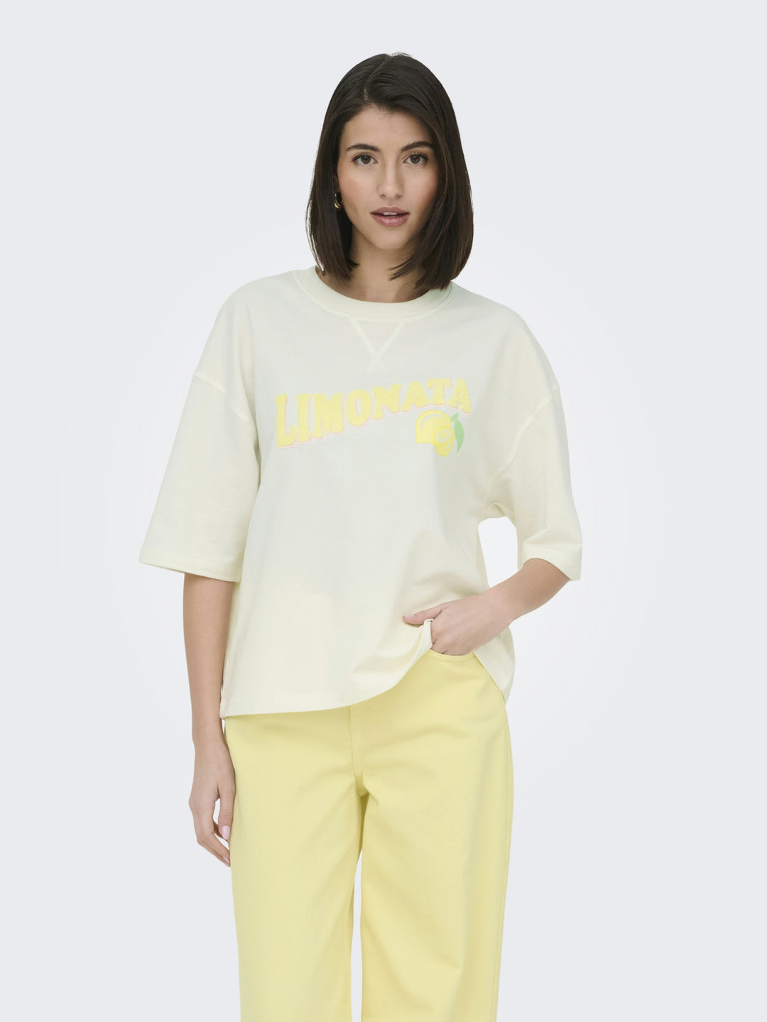 JDYKAJA SS LOOSE O NECK SWEAT JRS D, Cloud Dancer/LEMONATA TOWEL 177922004 Bild 4