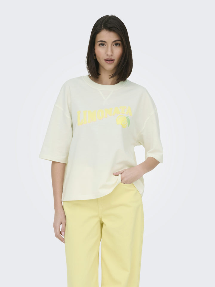 JDYKAJA SS LOOSE O NECK SWEAT JRS D, Cloud Dancer/LEMONATA TOWEL 177922004 Bild 4