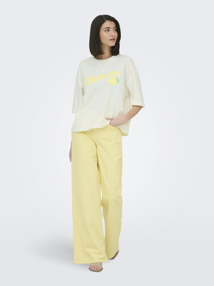 JDYKAJA SS LOOSE O NECK SWEAT JRS D, Cloud Dancer/LEMONATA TOWEL 177922004 Bild 5