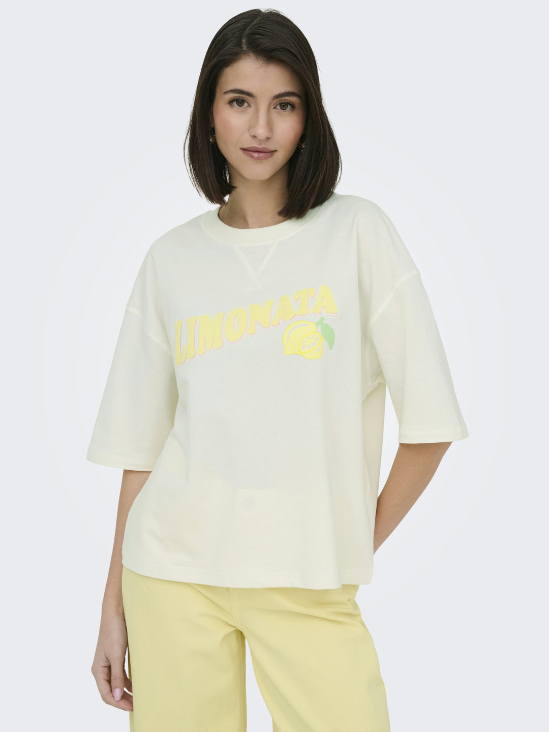 JDYKAJA SS LOOSE O NECK SWEAT JRS D, Cloud Dancer/LEMONATA TOWEL 177922004 Bild 7