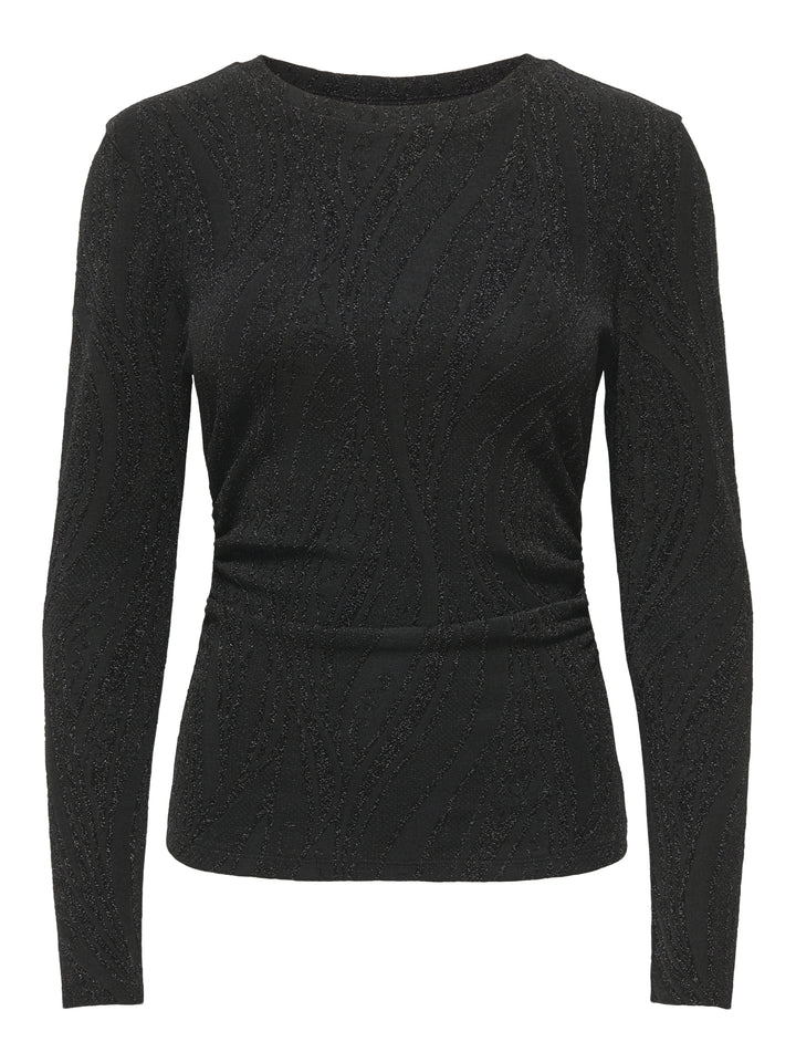 JDYKIWI L/S O NECK TOP JRS DIA, Black/GLITTER 177911001 Bild 1