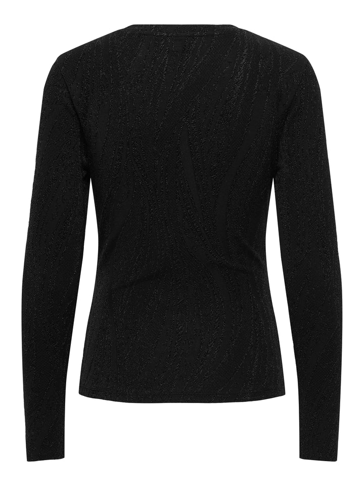 JDYKIWI L/S O NECK TOP JRS DIA, Black/SILVER GLITTER 177911002 Bild 3