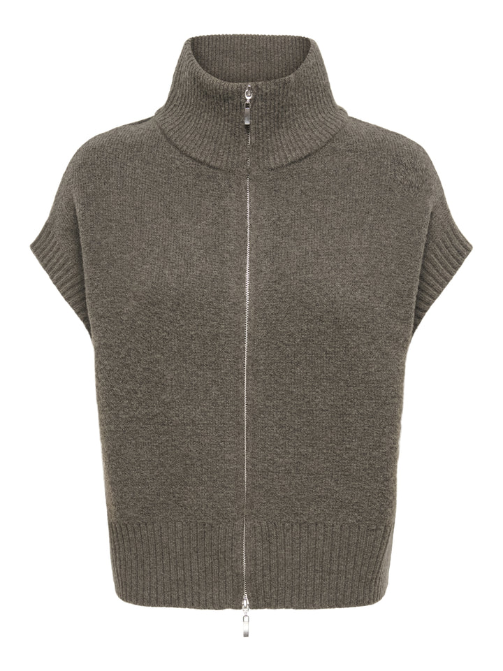 JDYLEA S/L HN 2WAY ZIP VEST KNT NOO, Falcon/MELANGE 190678001 Bild 1