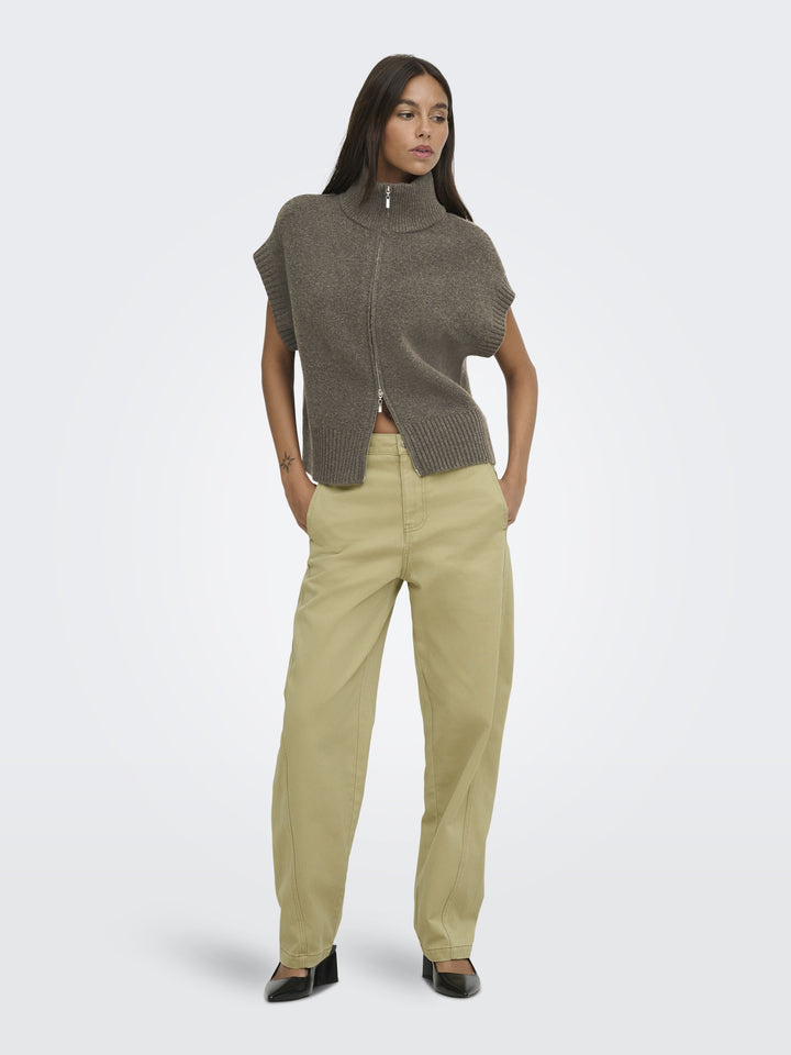 JDYLEA S/L HN 2WAY ZIP VEST KNT NOO, Falcon/MELANGE 190678001 Bild 6
