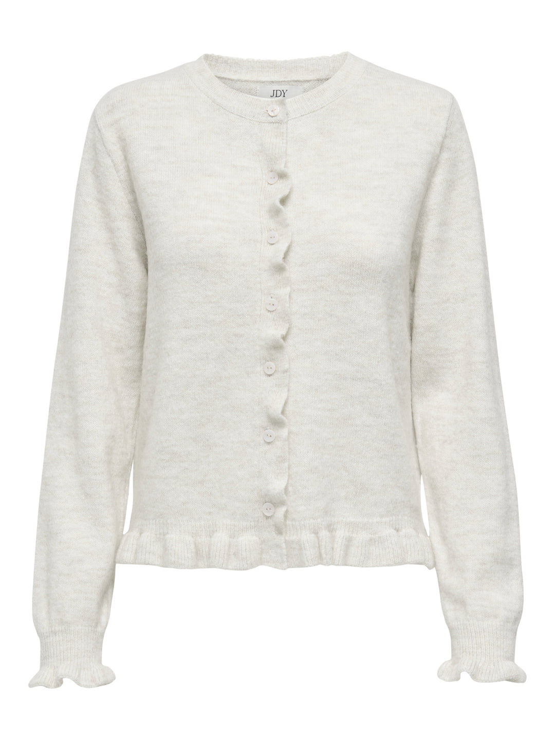 JDYLETTY L/S ON FRILL CARDIGAN KNT, Cloud Dancer/MELANGE 177922001 Bild 1