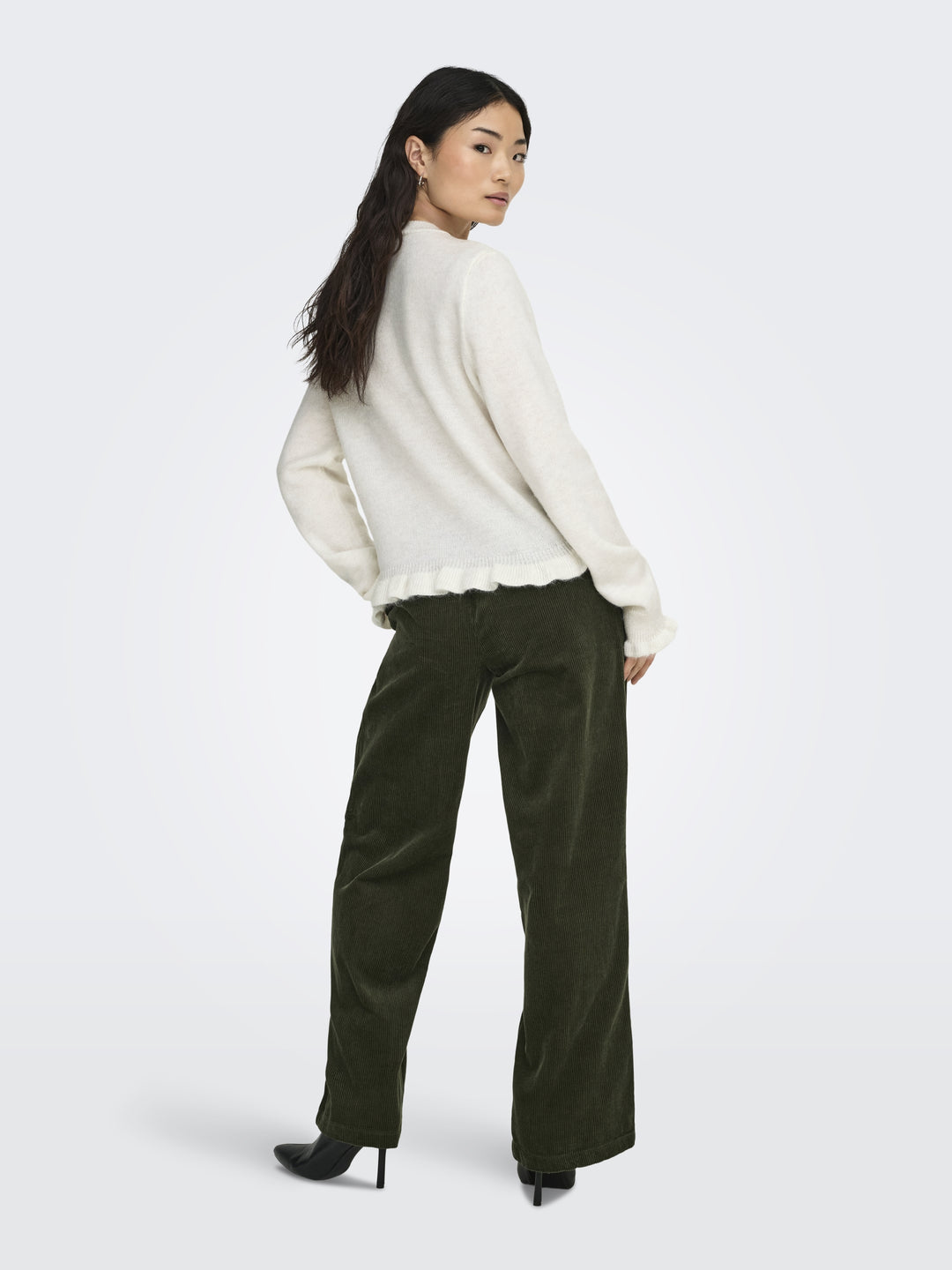 JDYLETTY L/S ON FRILL CARDIGAN KNT, Cloud Dancer/MELANGE 177922001 Bild 4