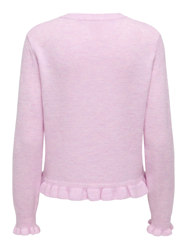 JDYLETTY L/S ON FRILL CARDIGAN KNT, Pink Lady/MELANGE 222912001 Bild 2