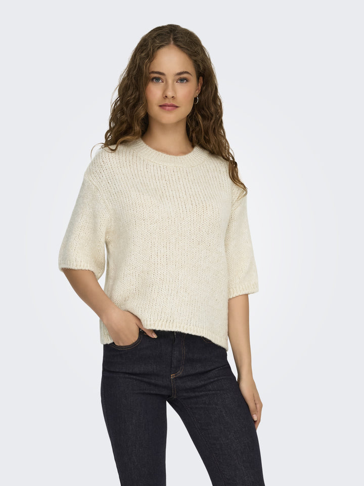 JDYLINEA S/S PULLOVER O-NECK KNT NO, Birch 180083 Bild 3