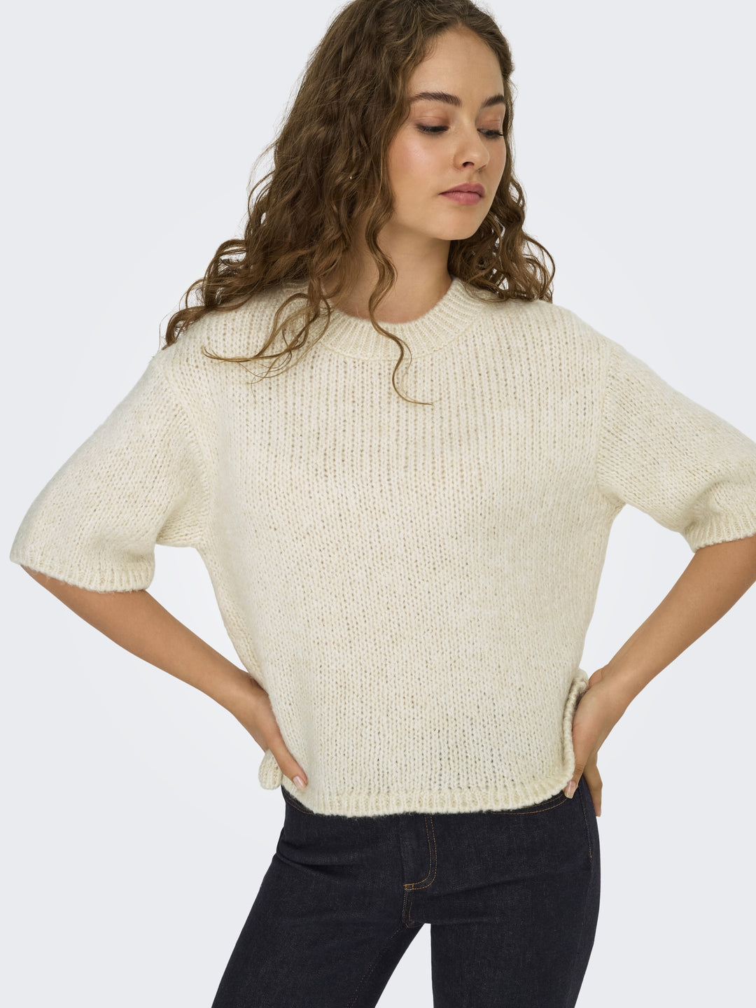 JDYLINEA S/S PULLOVER O-NECK KNT NO, Birch 180083 Bild 6