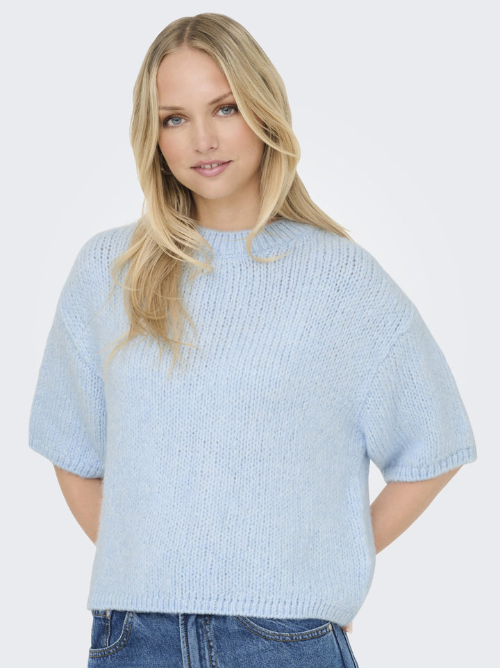 JDYLINEA S/S PULLOVER O-NECK KNT NO, Cashmere Blue 193179 Bild 6