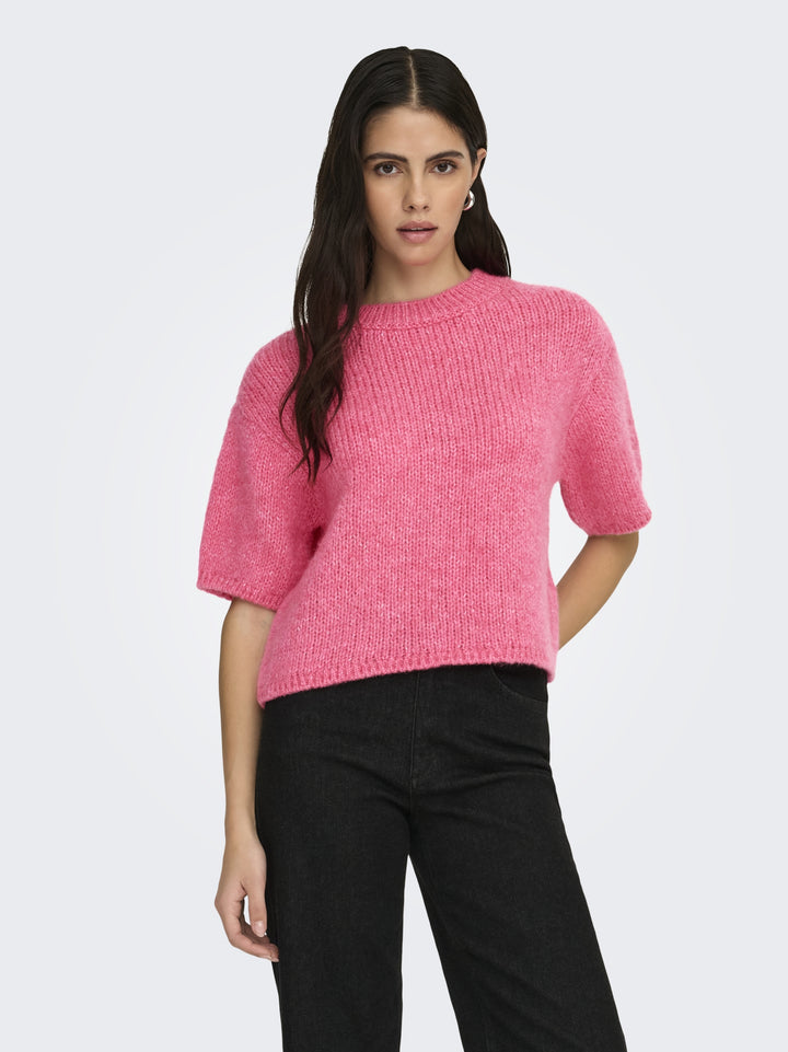 JDYLINEA S/S PULLOVER O-NECK KNT NO, Pink Carnation 221035 Bild 4
