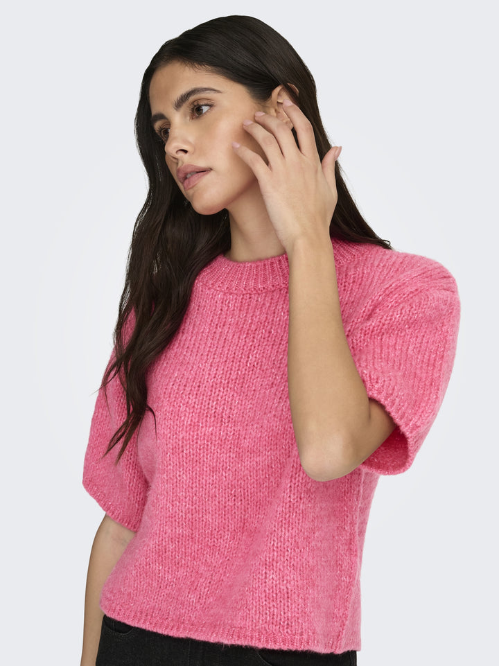JDYLINEA S/S PULLOVER O-NECK KNT NO, Pink Carnation 221035 Bild 7