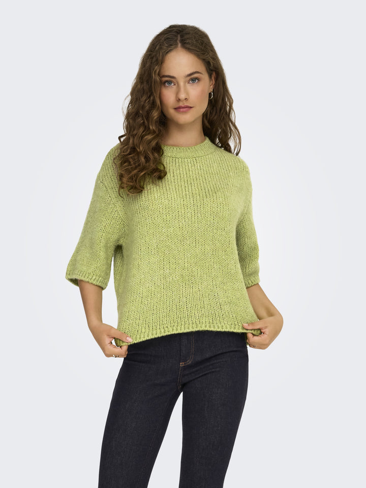 JDYLINEA S/S PULLOVER O-NECK KNT NO, Tarragon 264615 Bild 4