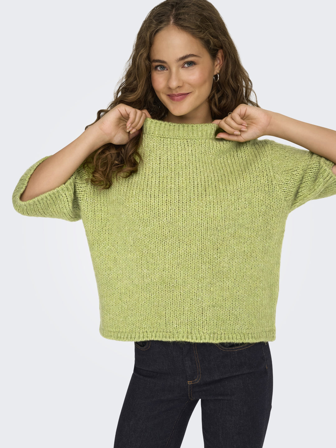 JDYLINEA S/S PULLOVER O-NECK KNT NO, Tarragon 264615 Bild 6