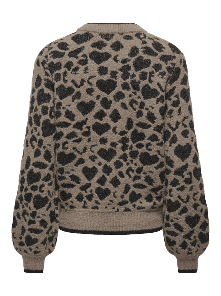 JDYLORRAINE ANIMAL L/S PULLOVER KNT, Walnut/BLACK LEOPARD HEARTS 239935020 Bild 2
