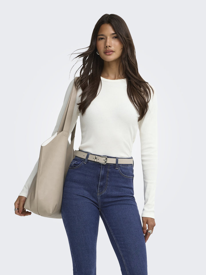JDYLUCKY L/S O NECK NEW TOP JRS NOO, Cloud Dancer 177922 Bild 3