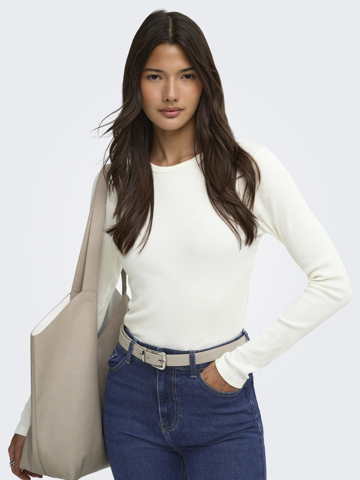 JDYLUCKY L/S O NECK NEW TOP JRS NOO, Cloud Dancer 177922 Bild 5