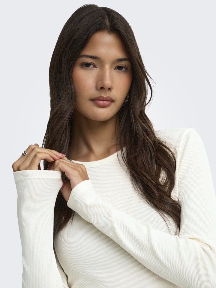 JDYLUCKY L/S O NECK NEW TOP JRS NOO, Cloud Dancer 177922 Bild 7