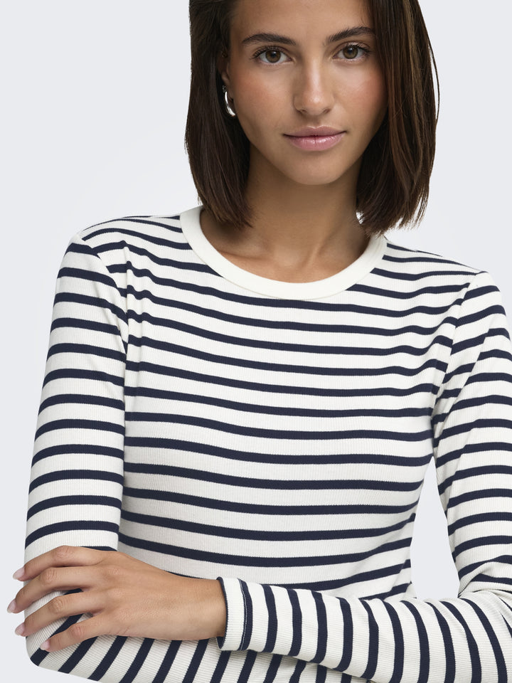 JDYLUCKY L/S O NECK NEW Y/D TOP JRS, Egret/SKY CAPTAIN 193778001 Bild 3
