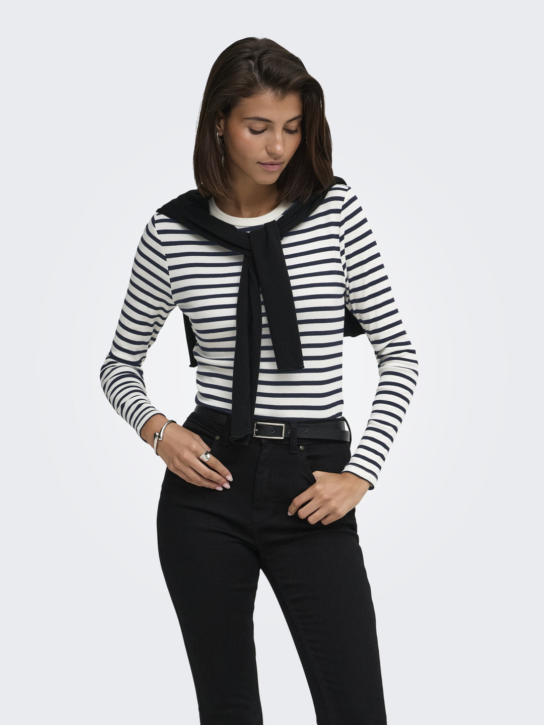 JDYLUCKY L/S O NECK NEW Y/D TOP JRS, Egret/SKY CAPTAIN 193778001 Bild 4