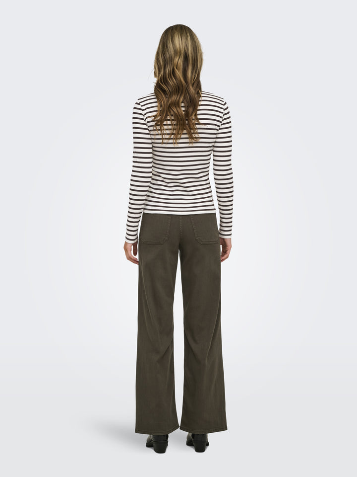 JDYLUCKY L/S O NECK NEW Y/D TOP JRS, Egret/COFFEE BEAN 193778002 Bild 7