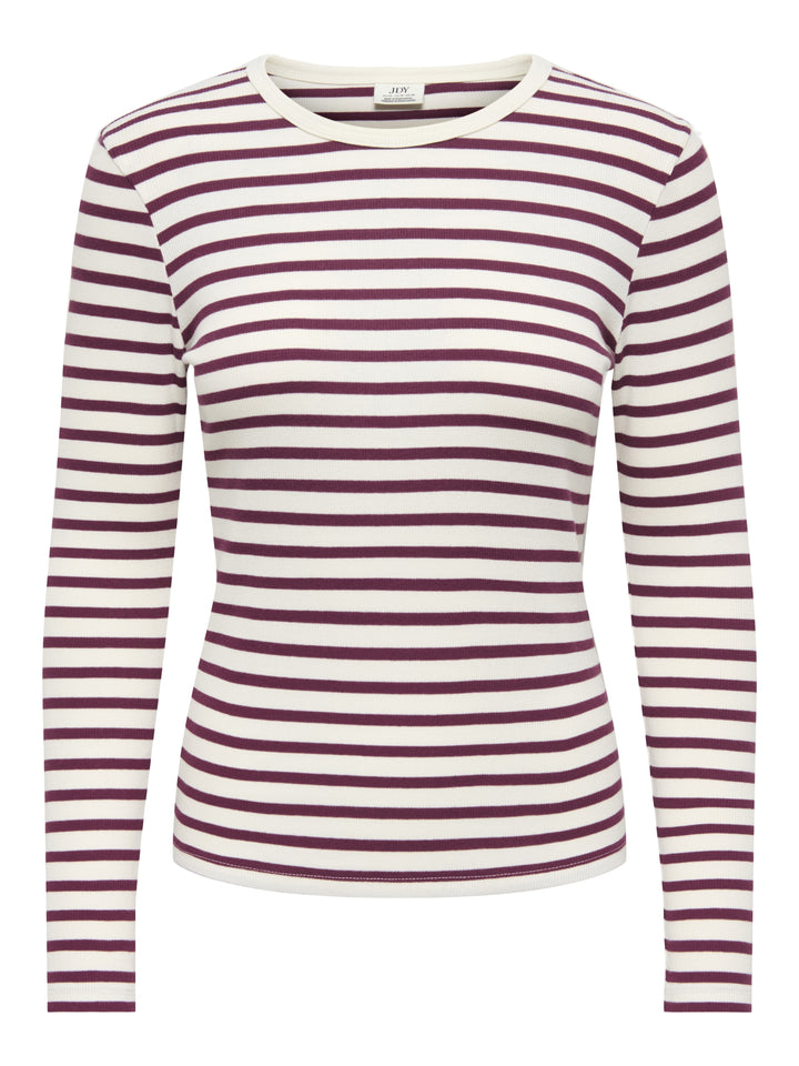 JDYLUCKY L/S O NECK NEW Y/D TOP JRS, Windsor Wine/EGRET 193785003 Bild 1