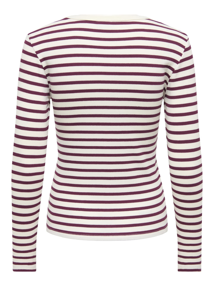 JDYLUCKY L/S O NECK NEW Y/D TOP JRS, Windsor Wine/EGRET 193785003 Bild 2