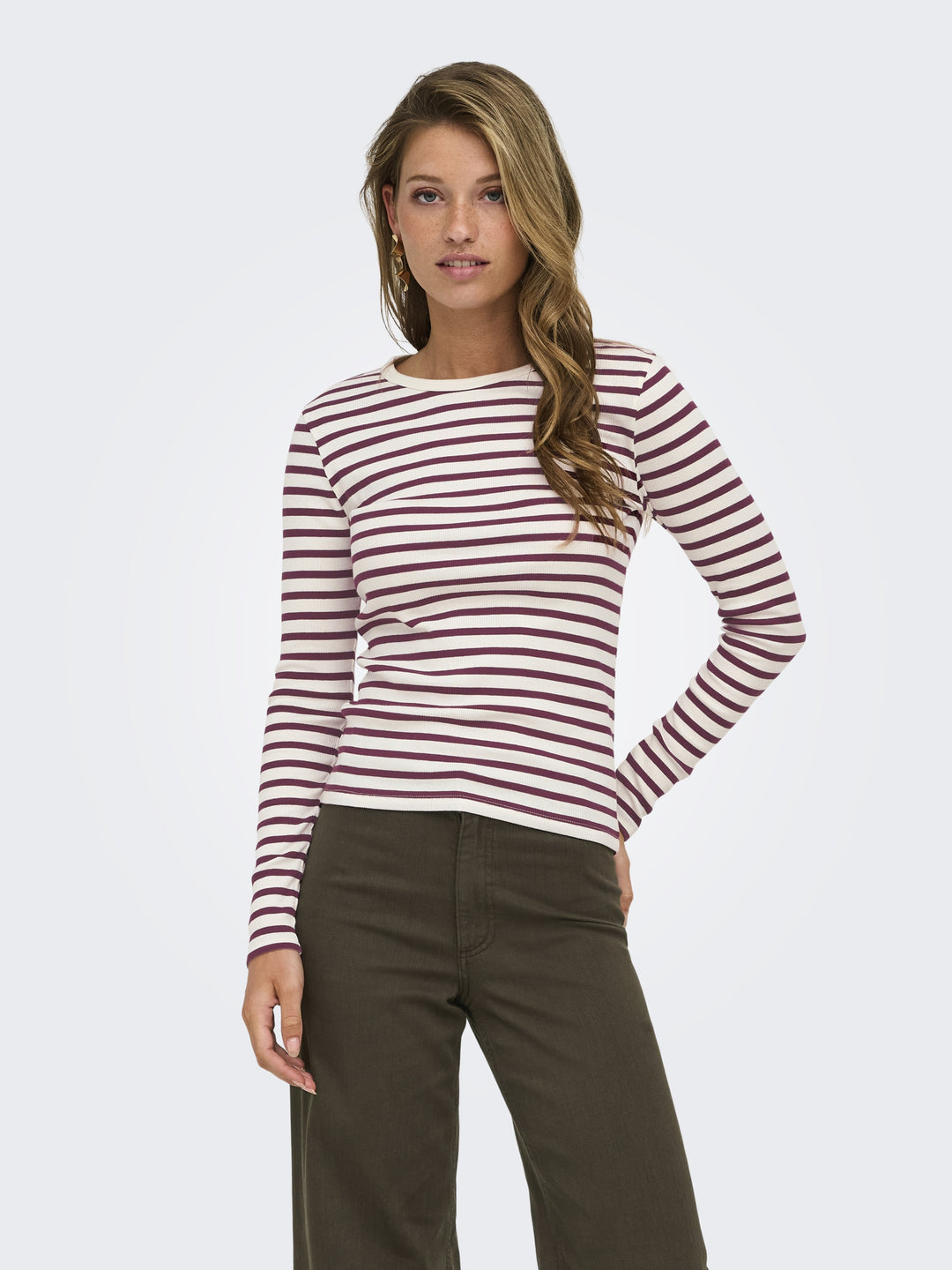 JDYLUCKY L/S O NECK NEW Y/D TOP JRS, Windsor Wine/EGRET 193785003 Bild 4
