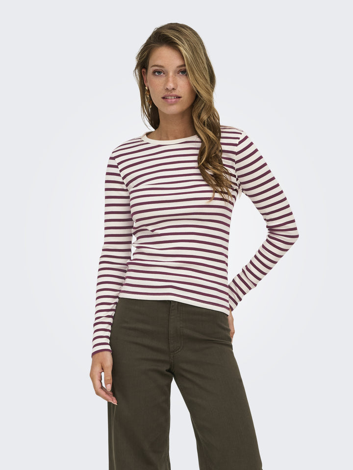 JDYLUCKY L/S O NECK NEW Y/D TOP JRS, Windsor Wine/EGRET 193785003 Bild 4