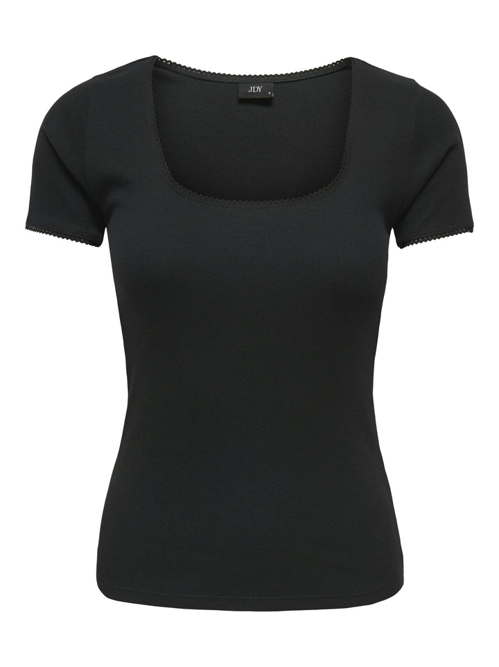 JDYLUCKY S/S O NECK DETAIL TOP JRS, Black 177911 Bild 1