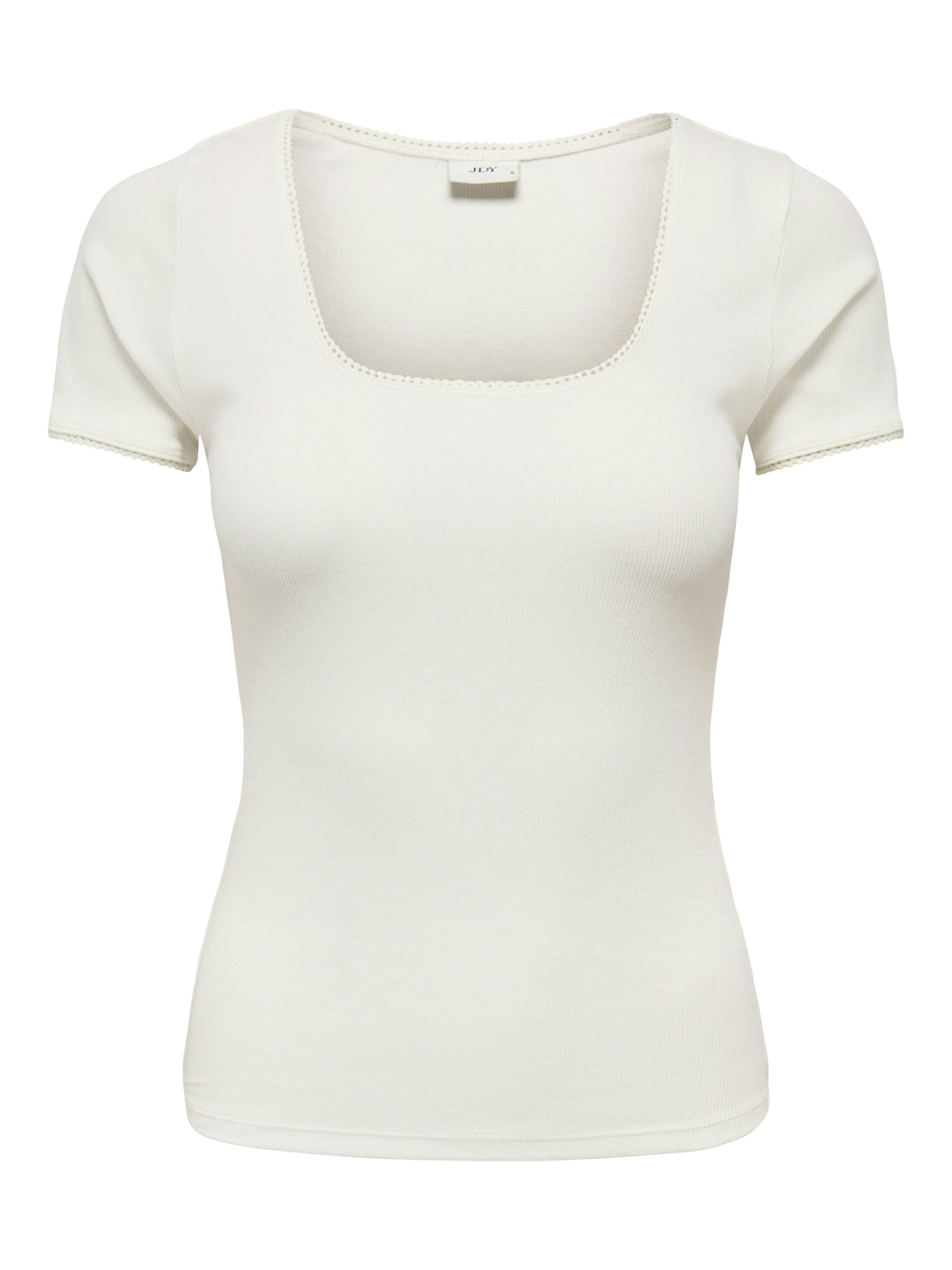 JDYLUCKY S/S O NECK DETAIL TOP JRS, Cloud Dancer 177922 Bild 1