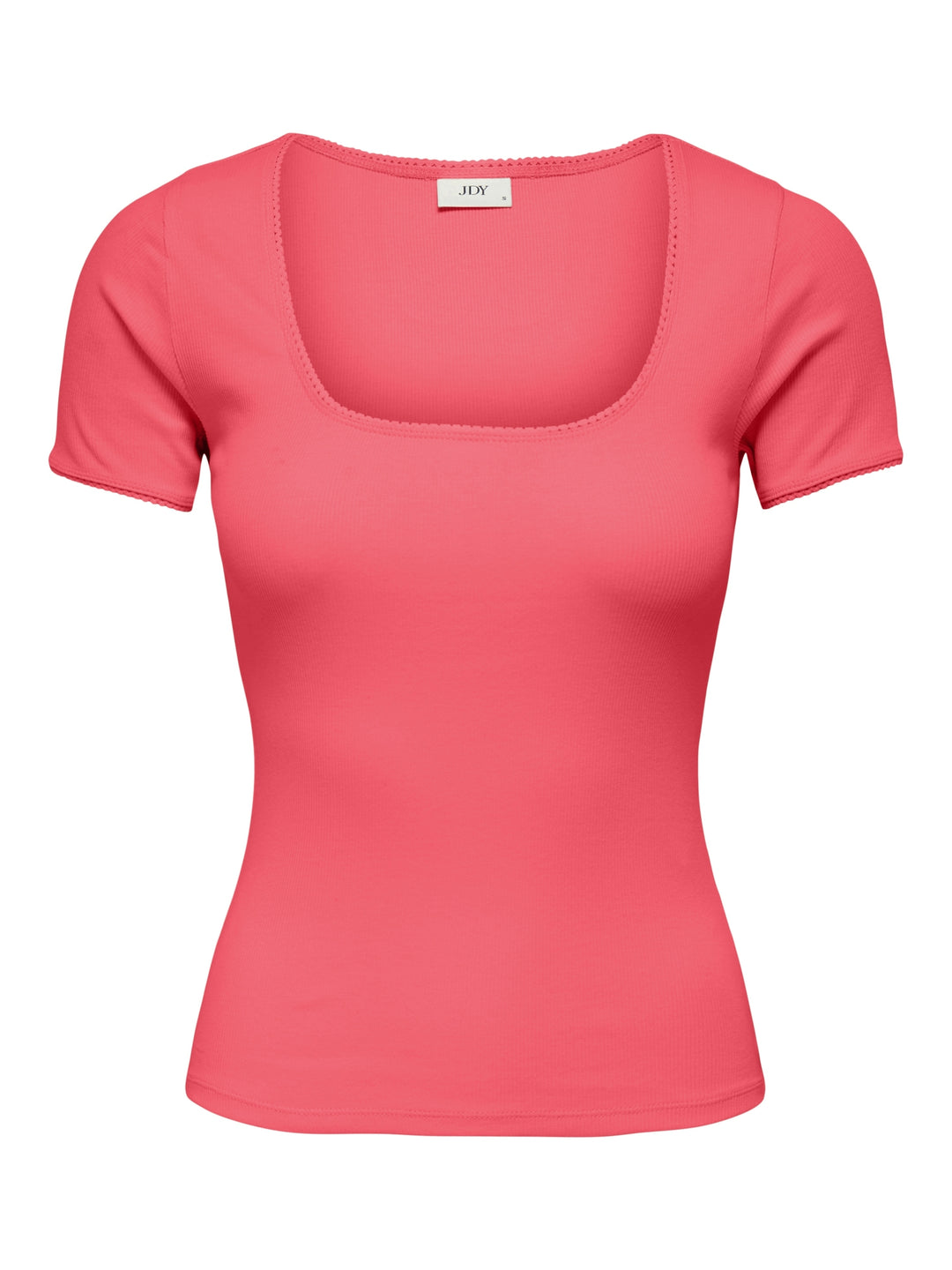 JDYLUCKY S/S O NECK DETAIL TOP JRS, Calypso Coral 205630 Bild 1