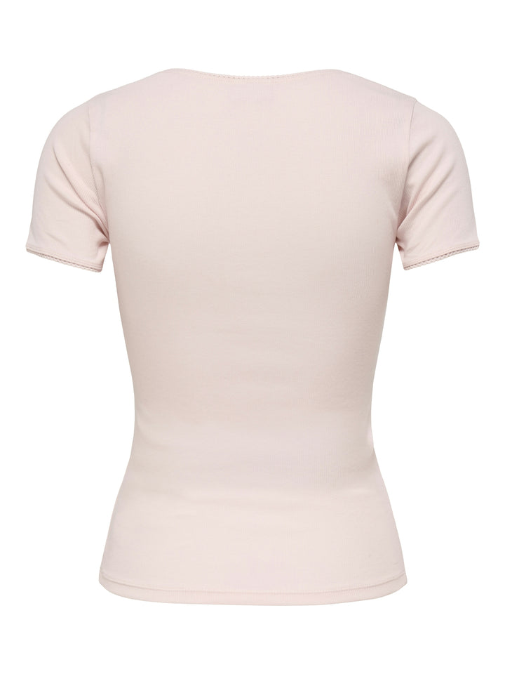 JDYLUCKY S/S O NECK DETAIL TOP JRS, Pink Dogwood 210550 Bild 2