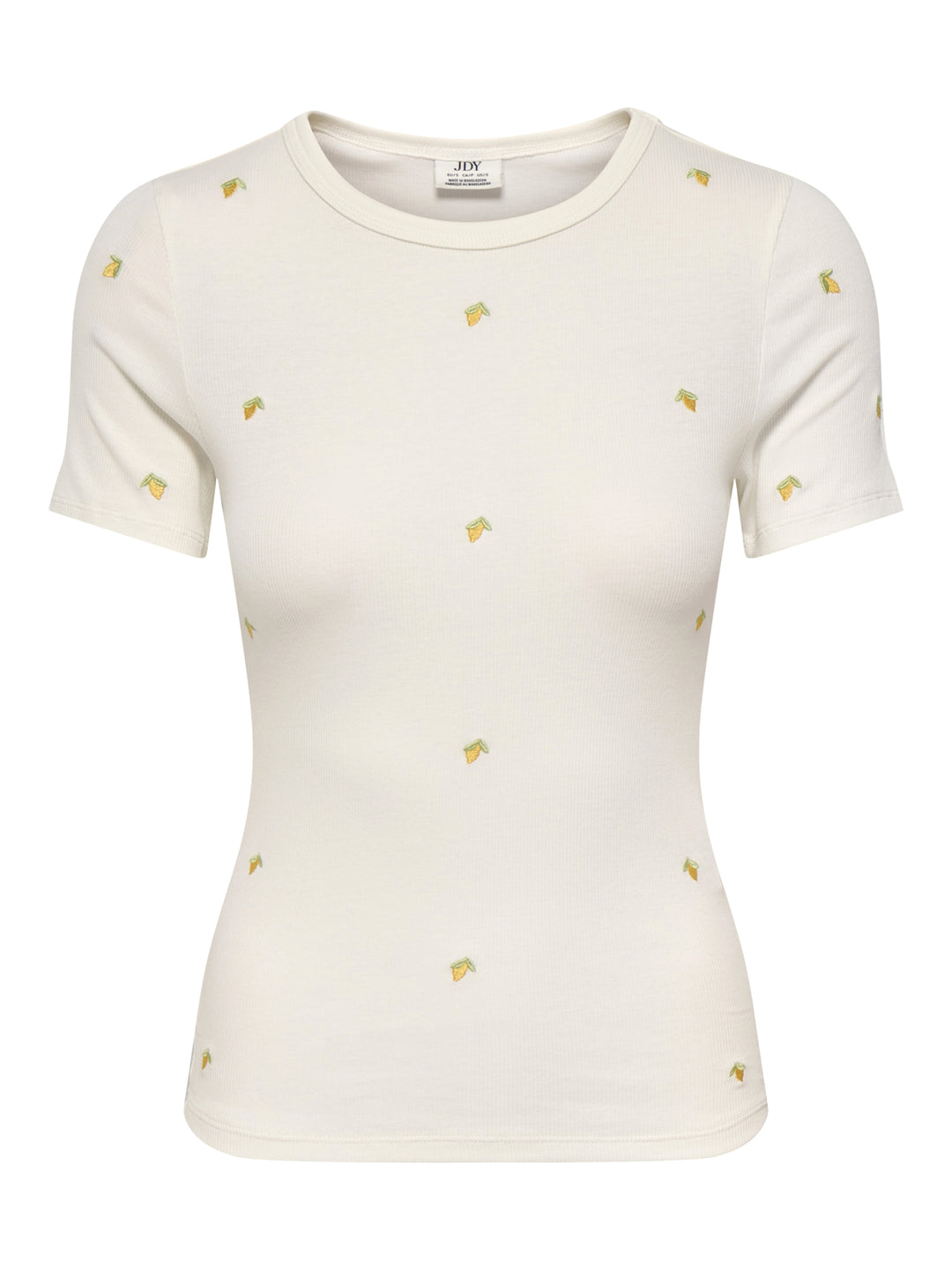 JDYLUCKY S/S O NECK EMB TOP JRS DIA, Cloud Dancer/LEMON EMB 177922003 Bild 1