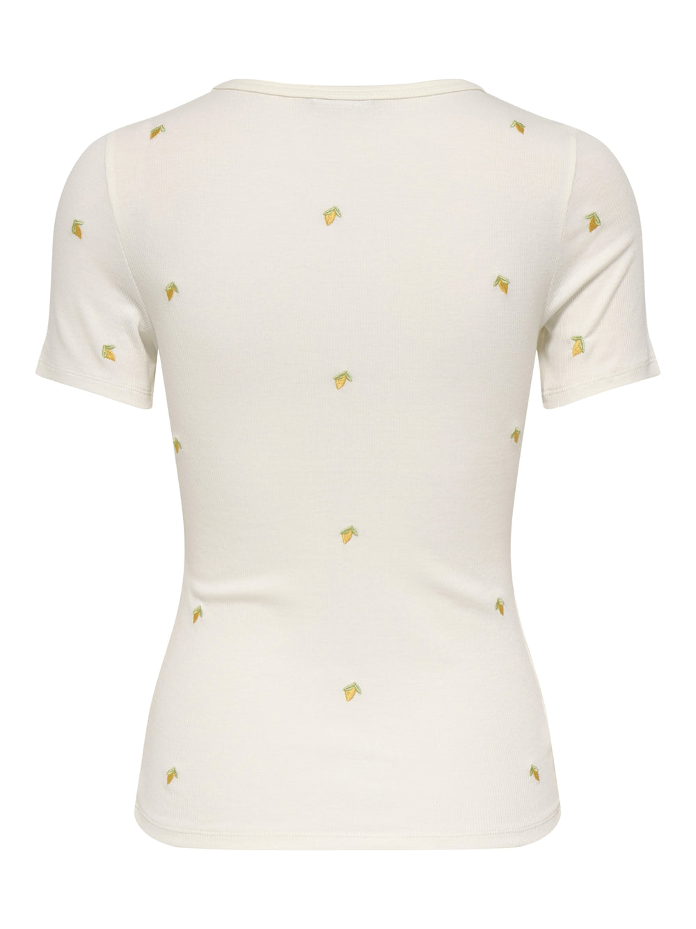 JDYLUCKY S/S O NECK EMB TOP JRS DIA, Cloud Dancer/LEMON EMB 177922003 Bild 2