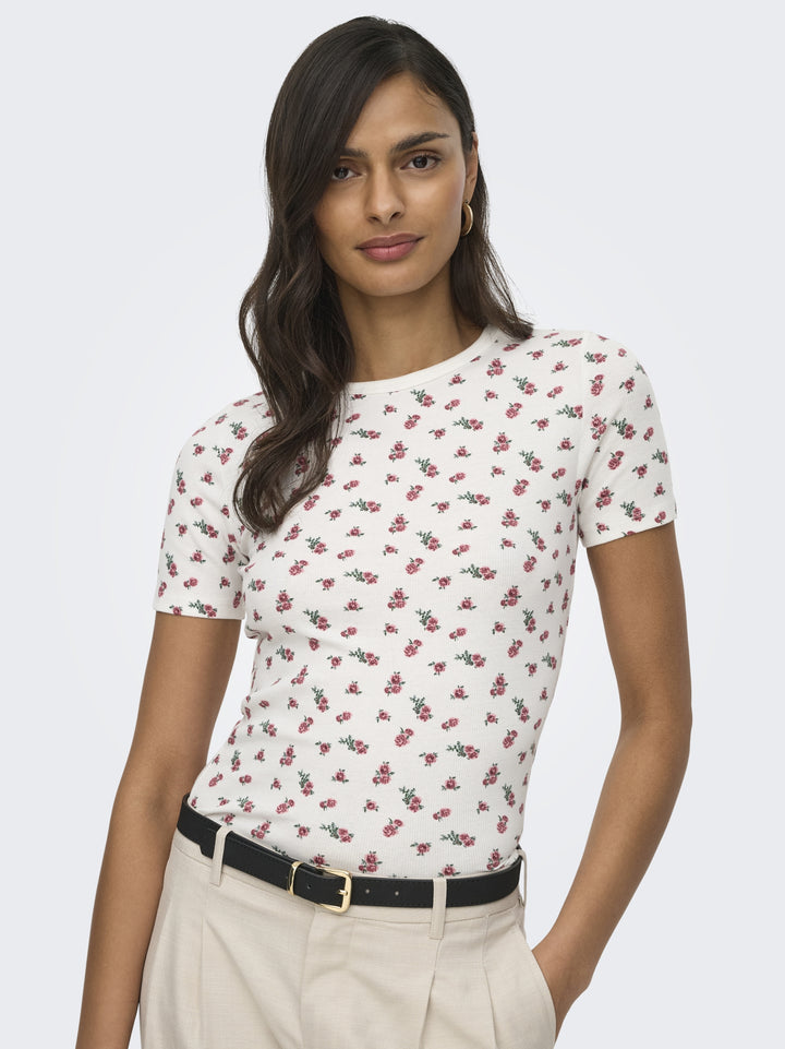 JDYLUCKY S/S O NECK TOP JRS NOOS, Cloud Dancer/ROSE 177922002 Bild 7